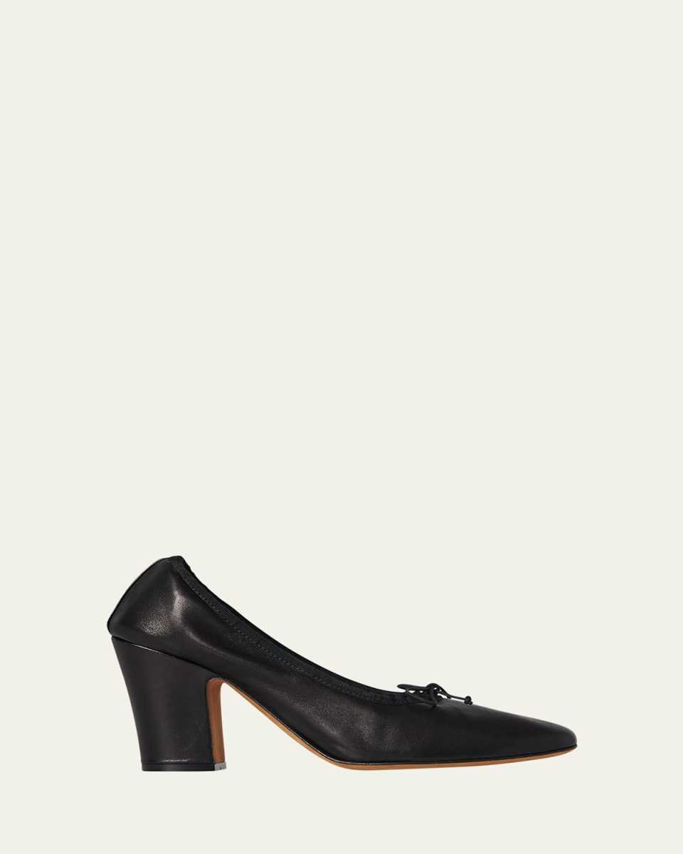 Awar Lambskin Bow Ballerina Pumps